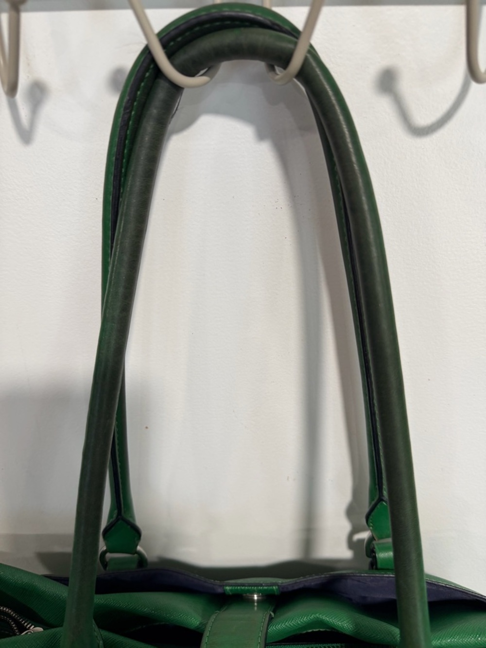 Tumi Green Handbag with Silver tone hardware and leather trim. - Picture 9 of 10